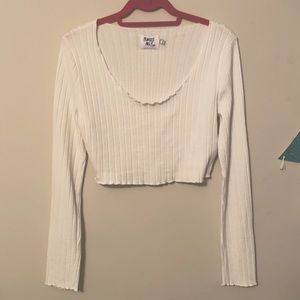 princess polly white long sleeved crop top